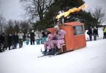 Energifylld pulkaåkning