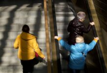 Historisk tillväxt – befolkningen har ökat mer än på 70 år Människor som går upp för trappor, bakifrån